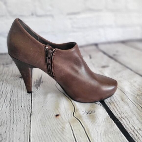 Worthington Brown Leather Platform Stiletto Ankle Boot  023-5087   sz 7 M - Picture 3 of 7